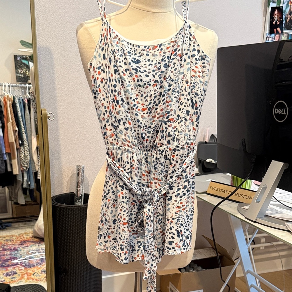Women's Leopard Romper w/belt